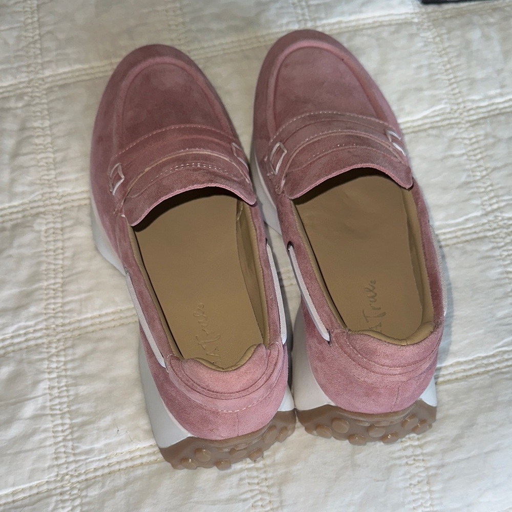 Diba True Pink Suede Loafers Women's SlipOn Comfort Shoes Platform Sole Size 8.5 - Picture 5 of 5